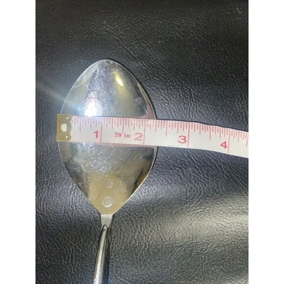 EKCO 11.5” Serving Spoon Stainless Steel Black plastic Handle USA Vintage - Picture 8 of 9